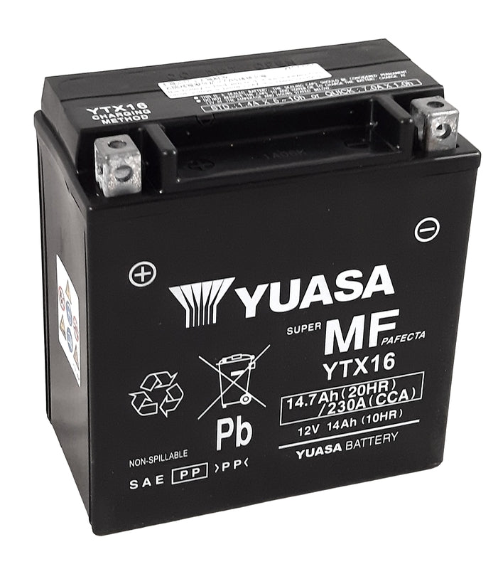 Yuasa w/c batterijonderhoud gratis fabriek geactiveerd - ytx16 fa