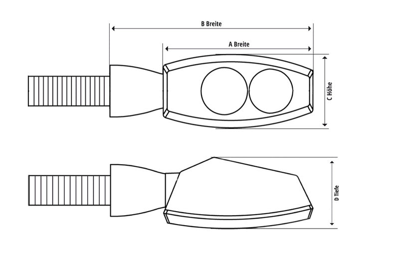 Highsider CNC LED-indicatoren Little Bronx, rood, getinte glas, E-goedgekeurd, (paar) 204-2862