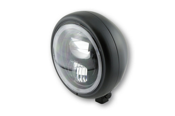 Highsider 5 3/4 "LED-koplampen Pecos Type 7 met parkeerlichtring, mat zwart, e-goedgekeurd
