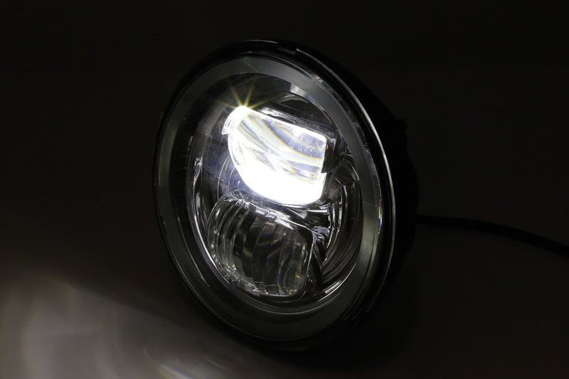 Highsider LED HOOFD HOOFD LICHT Insert Type7 met parkeerlichtring, rond, zwart, 5 3/4 ”226-021