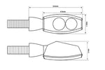 Highsider CNC LED 3in1 staart, remlicht, indicator kleine bronx, zwart, getint. 254-2860