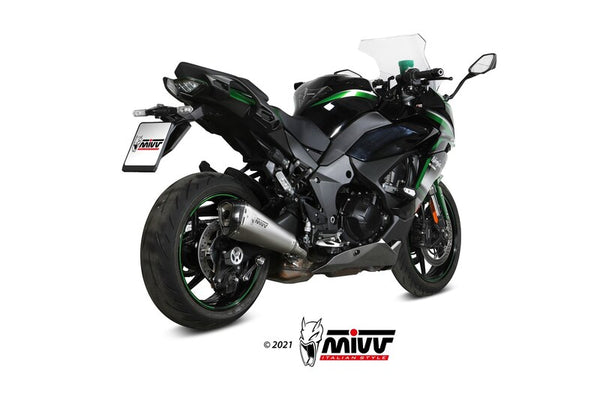 MIVV Delta Race Silencer Steel Brushed Stainless Steel/Carbon - Kawasaki Ninja 1000 SX K.054.LDRX