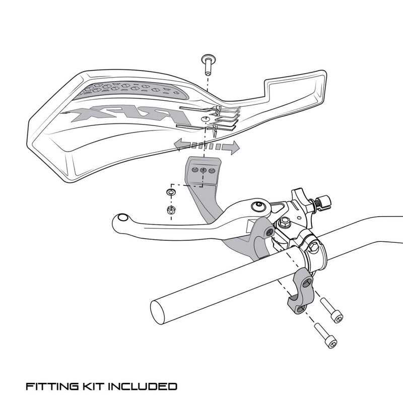 RFX 1 -serie handguard (oranje/wit) inclusief fitting kit fxgu3010055or