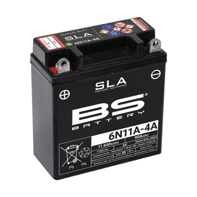 BS BATTERY SLA BATTERY MAINTENANCE FREE FACTORY ACTIVATED - 6N11A -4A