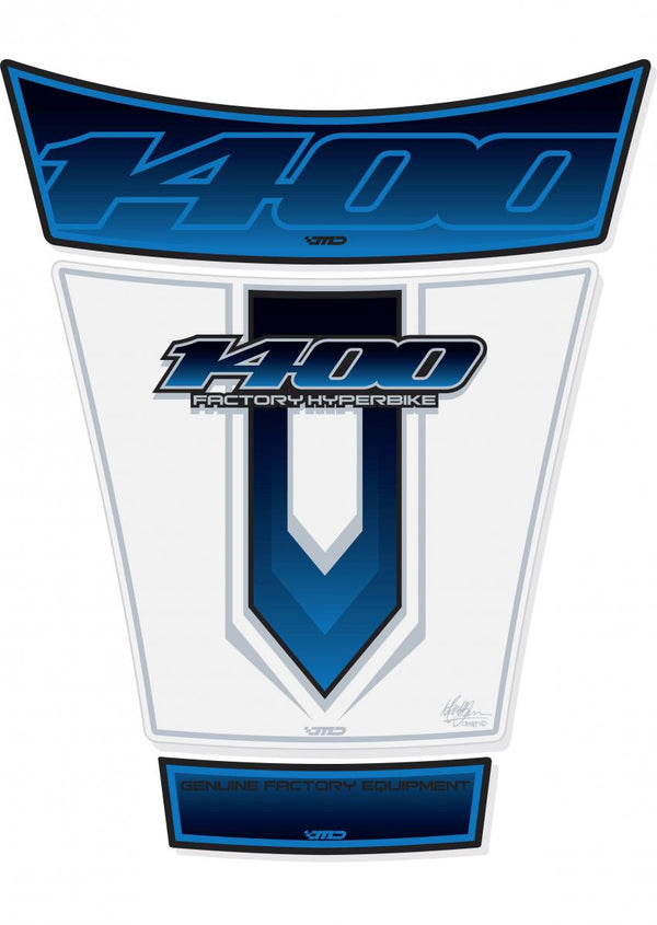 Tankbescherming 2001-08 GSX 1400 Wit/blauw