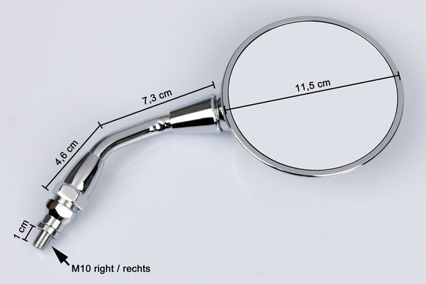 Emgo Mirror Chrome Right EC stengel 20-25131