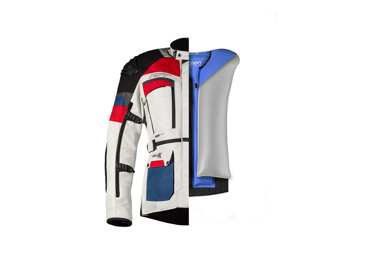 RST-airbag textiel MC Jacket Adventure-X blauw /rood