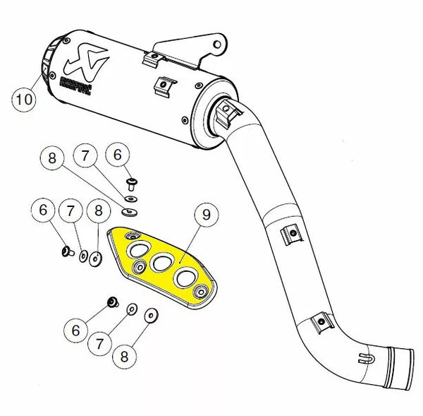 Akrapovic Heat Shield Roestvrij staal XS P-HSY7R3