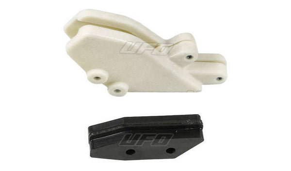 UFO Chain Guide + Slider Kit Translucent White/Black Kawasaki KX125/250 NULL