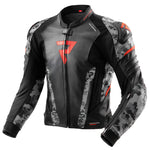 Rebelhorn Mc-Leather Jacket Veloce Black /Camo Gray