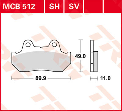 TRW Brake Pad Sinter Achter STR MCB512SH