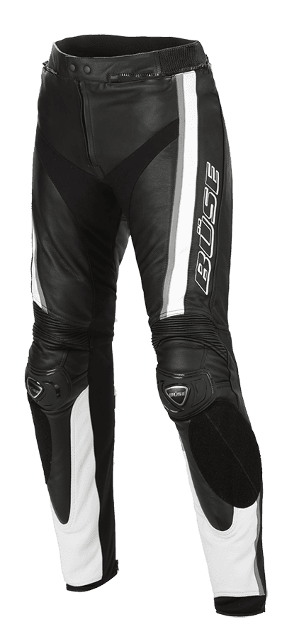 Buse Mc-Skinnbyxor Mille i svart och vitt med avancerat skydd och sportig design. Perfekt för motorcyklister, finns i flera storlekar.