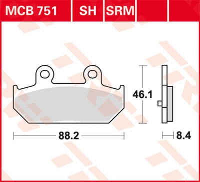 TRW Brake Pad Sinter Scooter 125+ MCB751SRM