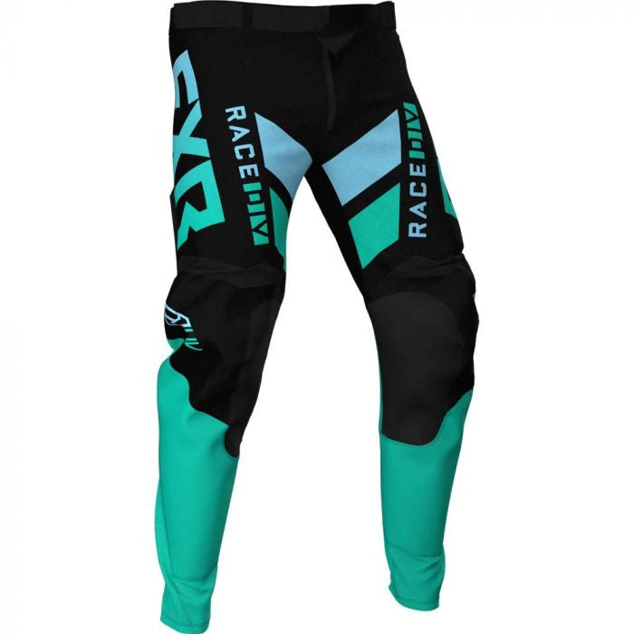 FXR PODIUM MX Cross -broek 21 Zwart /Mint /Sky Blue