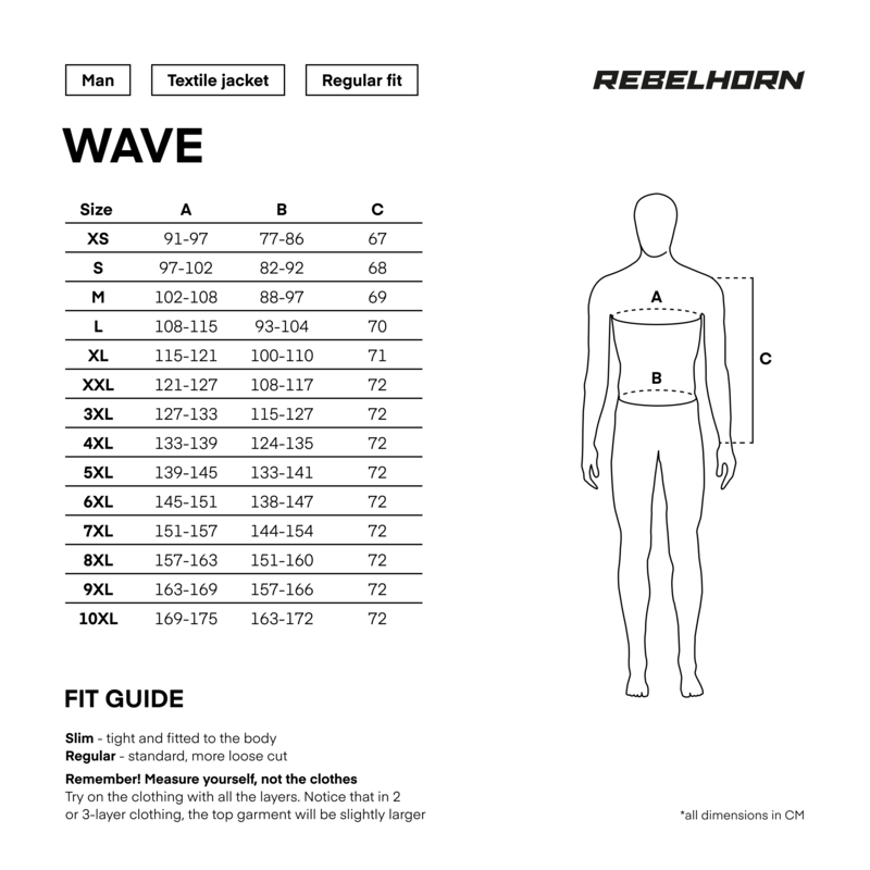 Rebelhorn Textil Mc-Jacka Wave Svart