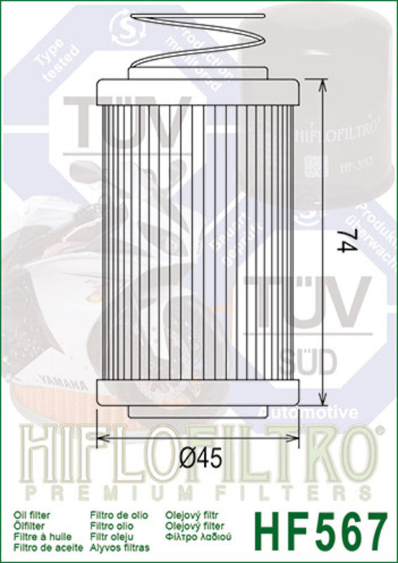 HIFLOFILTRO Oil Filter - HF567 HF567