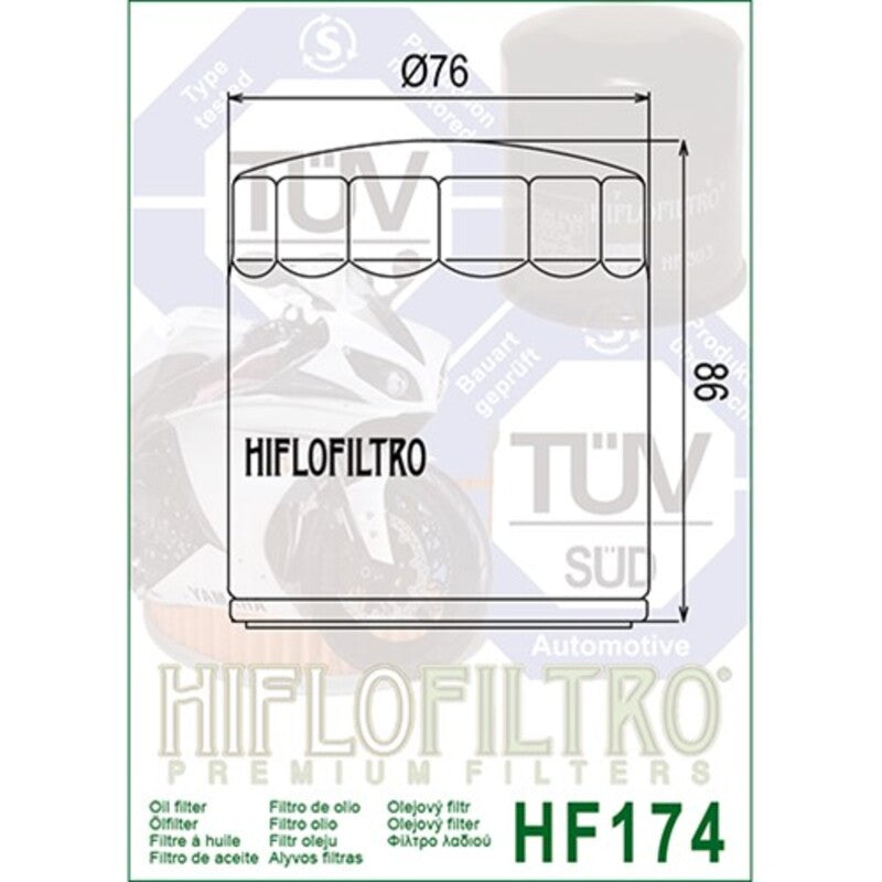 HIFLOFILTRO Oil Filter Glossy Black - HF174B HF174B