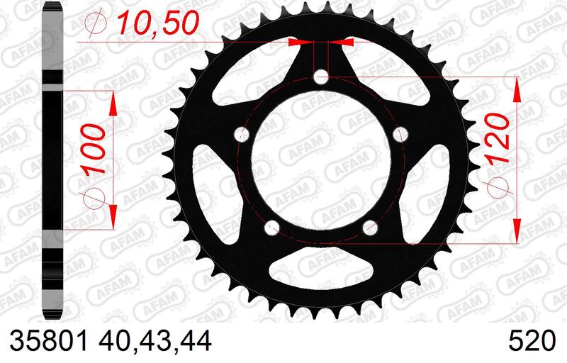 Afam steel standard rear sproke 35801 - 520