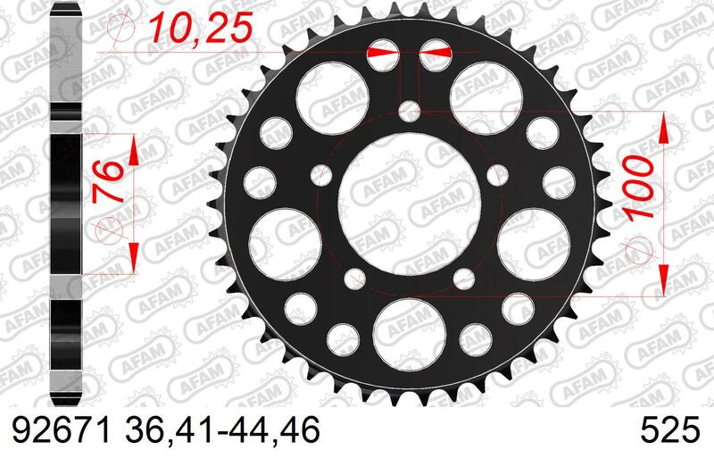 AFAM Steel Standard Achter Sprock 92671 - 525