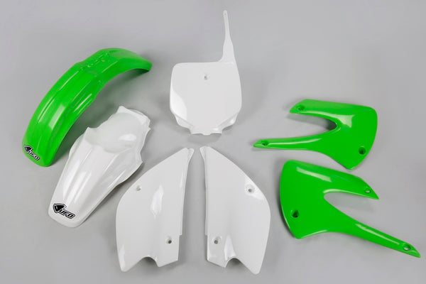 UFO Restyled Plastic Kit OEM -kleur (2013) Groene/witte Kawasaki KX85 Kakit218@999