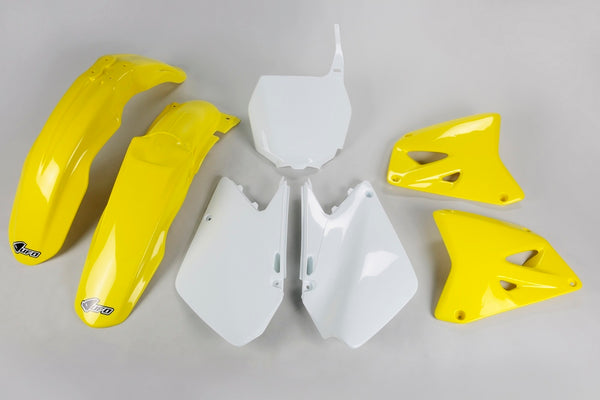 UFO Plastic Kit OEM Kleur Geel/Wit Suzuki RM125/250 Sukit402@999