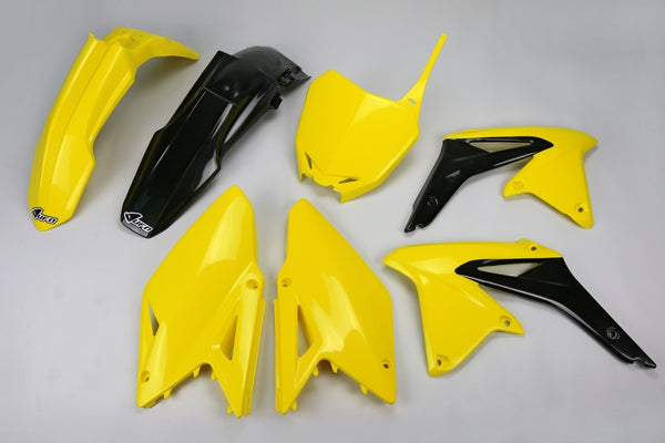 UFO Plastic Kit OEM-kleur (2014) Geel/zwarte Suzuki RM-Z450 Sukit417@999