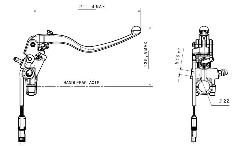 BREMBO Brake Master Cylinder Ø16x21mm Titanium 910.D341.19