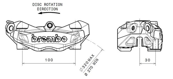 Brembo M4 voor linksremremklauw goud Ø32mm 920.B690.97