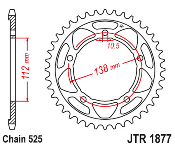 JT Sprock's Steel Standard Achter Sprock 1877 - 525 JTR1877.45
