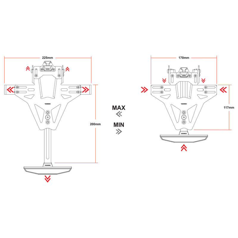 Highsider kentekenhouder Akron-RS Pro Universal 280-203HP