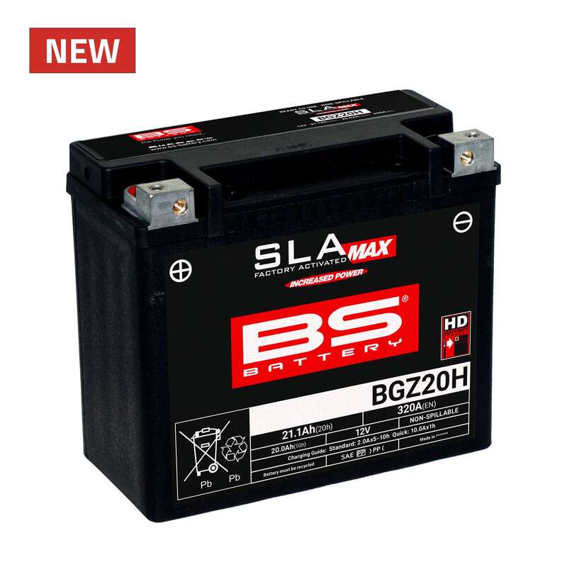 BS BATTERY SLA MAX BATTERY MAINTENANCE FREE FACTORY ACTIVATED - BGZ20H