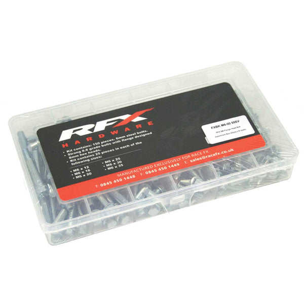 RFX M6 Flane Head Bolt Assortment Box - 25 x 6 Maten FXBKM6-0055SV
