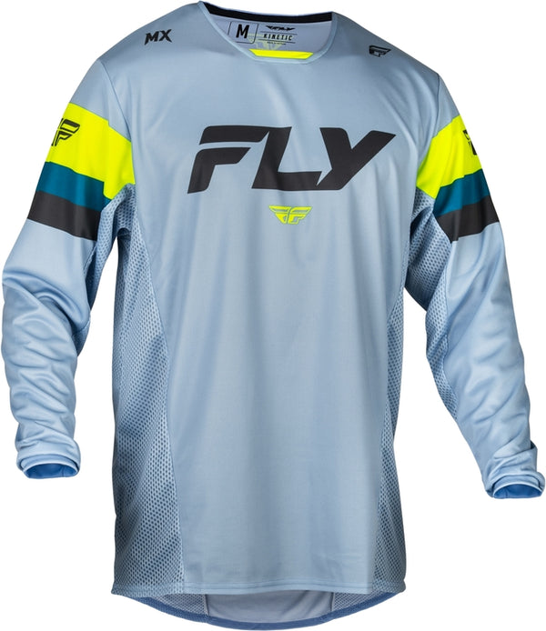 Fly Racing Kinetic Prix Jersey-Ice Gray/Charcoal/Hi-Vis 377-421s