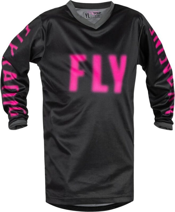 Fly Racing F-16 jeugdjersey-black/roze 376-221YXS