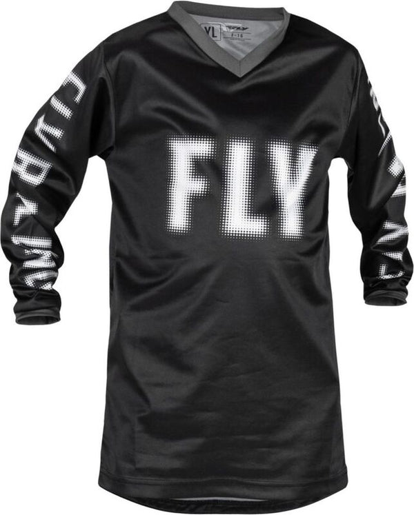 Fly Racing F-16 jeugdjersey-black/wit 376-222YXS