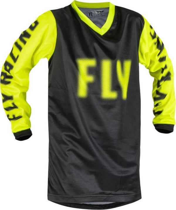 Fly Racing F-16 jeugdjersey-black/neon geel 376-220Y