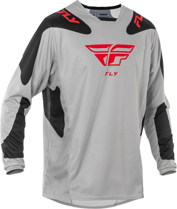 Fly Racing Kinetic Sym Jersey - Lichtgrijs/rood/zwart 378-420m