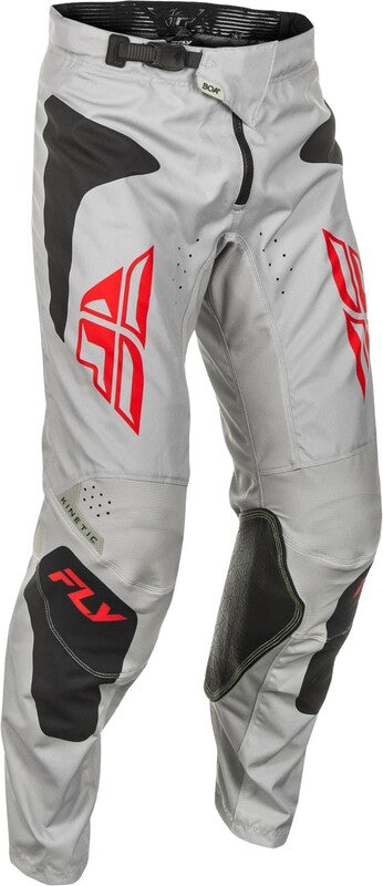 Fly Racing Kinetic Sym Pants - Lichtgrijs/rood/zwart 378-43030