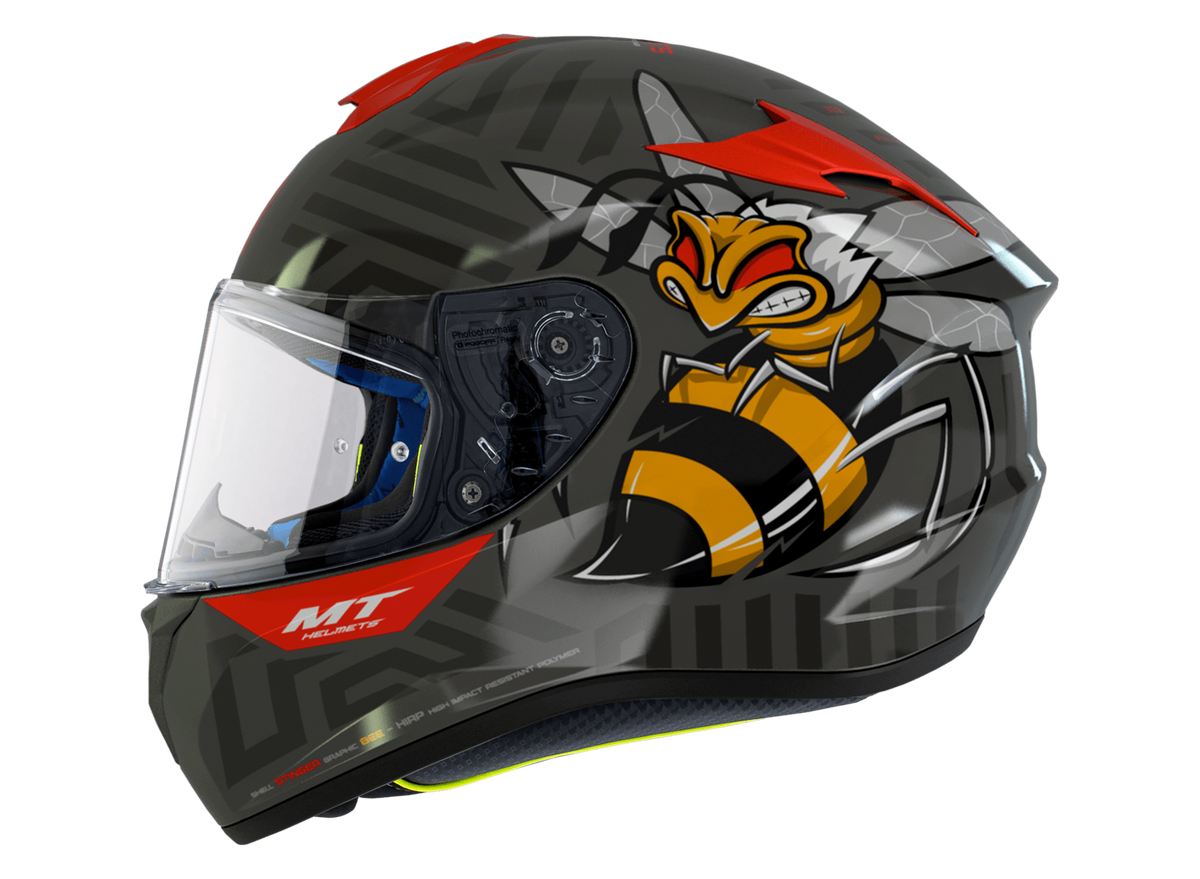 MT Helmets Integral Mc-Hjälm Targo Bee Rojo