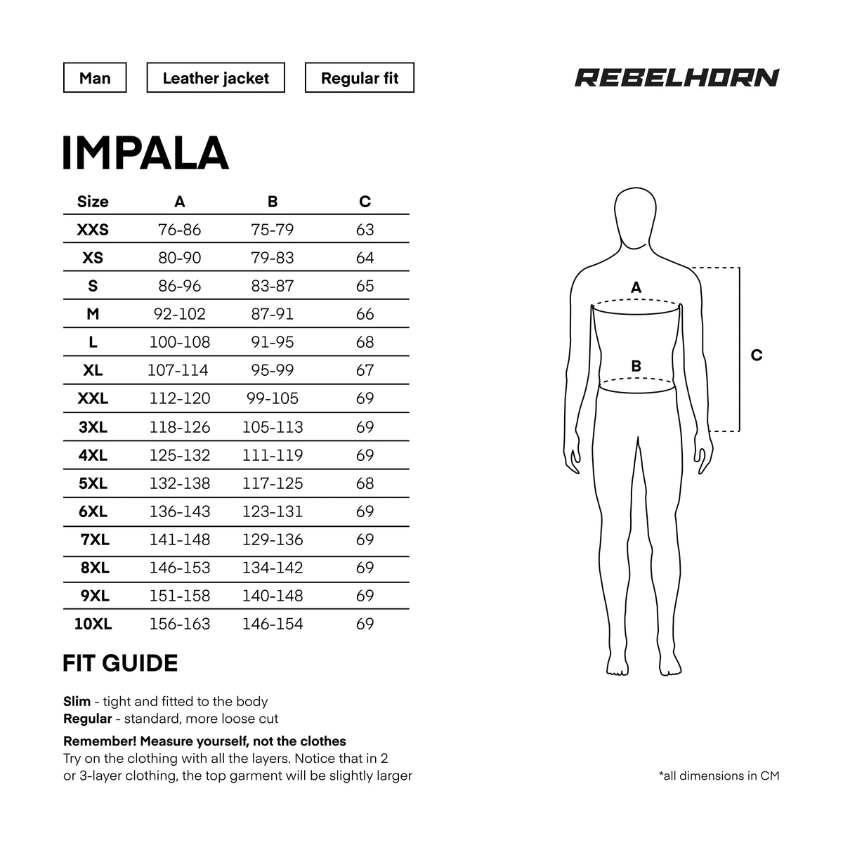 Rebelhorn Skinn Mc-Jacka Impala Svart