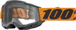 100% goggles strata 2 neon orange - clear