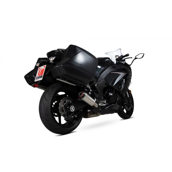 Kawasaki Z1000 SX 2017-2019 Red Power Slip-On (paar) Borstelige roestvrijstalen mouw