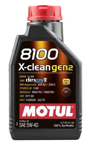 Motul 8100 X-Clean Gen2 5W-40 1L (12pcs/cardboard)