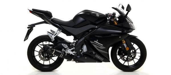 Yamaha YZF-R 125 08/14 Homologeerde aluminium Dark Thunder Silencer met koolstofuitkap