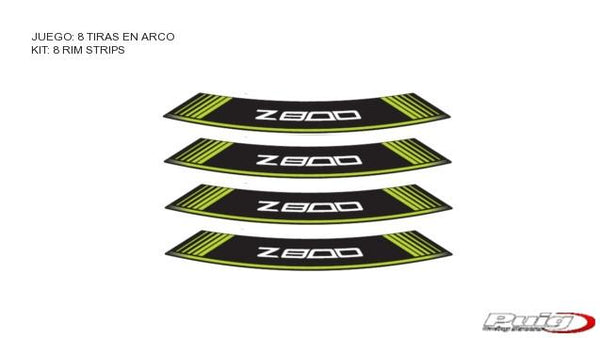 Kit 8 velg strips z800 c/groen