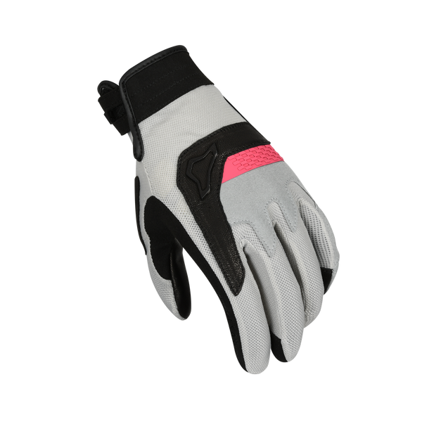 Motorcycle Glove Macna, Congra Women Light Gray/Black/Pink