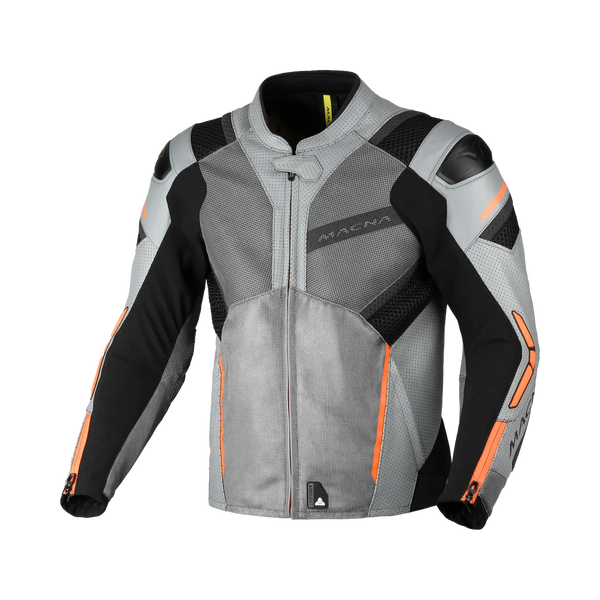 Macna lederen mc jas galvic grijs /zwart