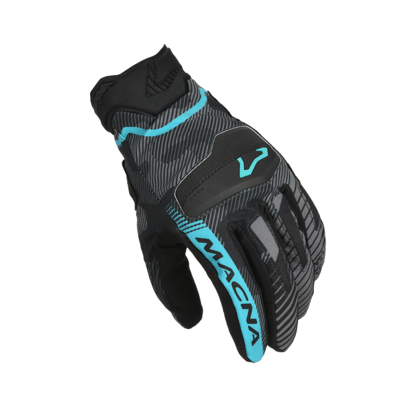 Motorcycle Glove Macna, Lithic Women Black Gray Camo/Mint Green