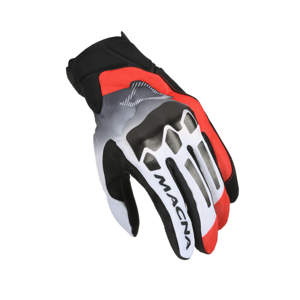 Motorcycle Glove Macna, Mana White/Red/Black