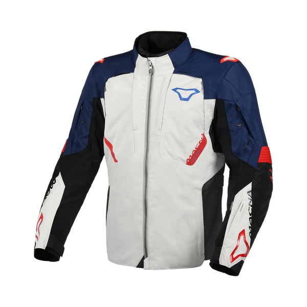 MacNA textiel MC -jas Notch Grijs /blauw /rood